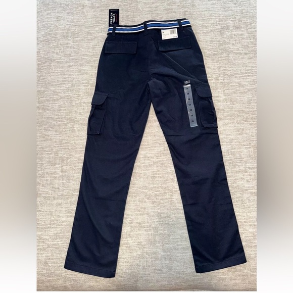 NWT $32 French Toast Boy's Blue Cargo Pocket Pants With Belt 12 Adjustable Waist - Picture 2 of 5